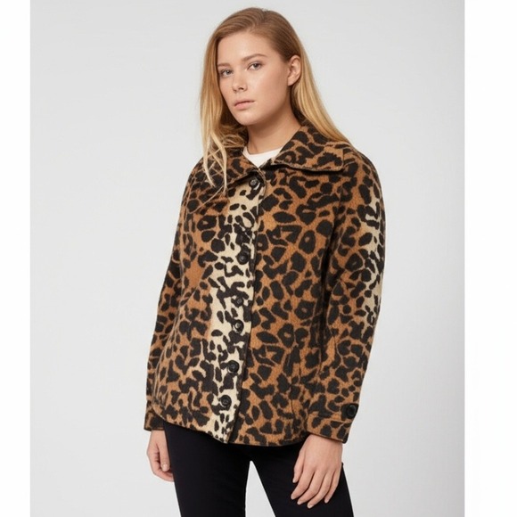 Jaclyn Smith Jackets & Blazers - Jaclyn‎ Smith Leopard Print Coat Women's XL – Retro Chic Statement Jacket